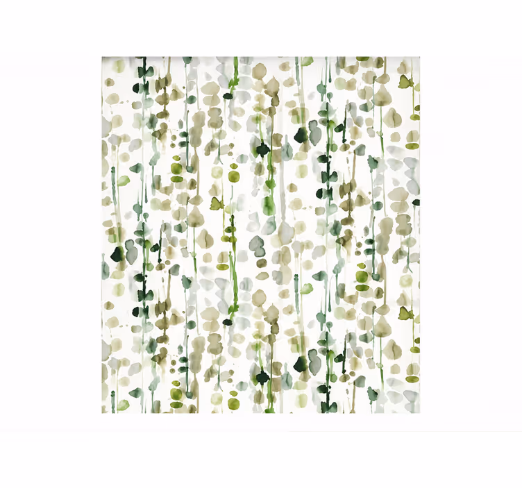 Toile fenêtre vert motif feuilles alyssa clair - TenStickers