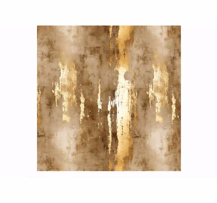 Toile fenêtre marron motif marbre doré - TenStickers