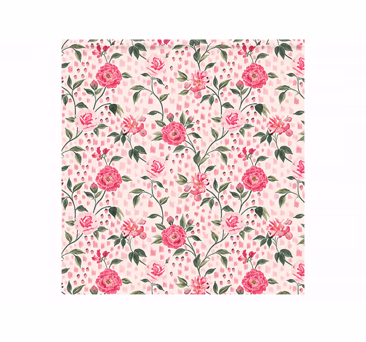Toile fenêtre rose motif roses occultant - TenStickers