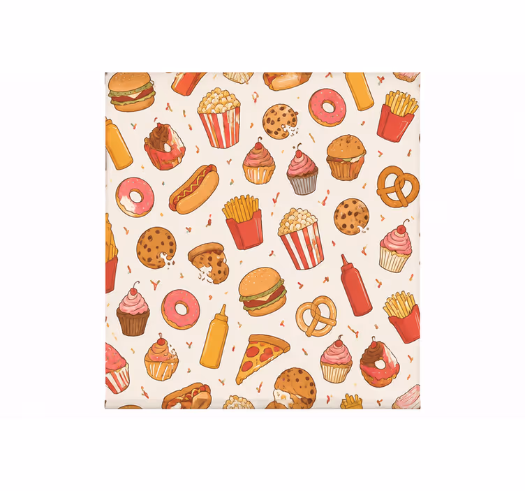 Toile fenêtre cuisine motif de collations savoureuses 300 - TenStickers