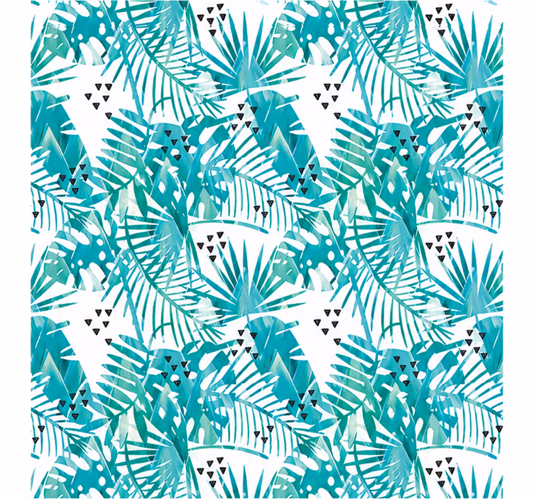 Toile fenêtre chambre couple motif feuilles modernes 210 - TenStickers