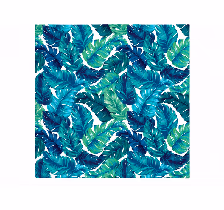 Toile fenêtre chambre couple largeur 210 feuilles tropicales - TenStickers
