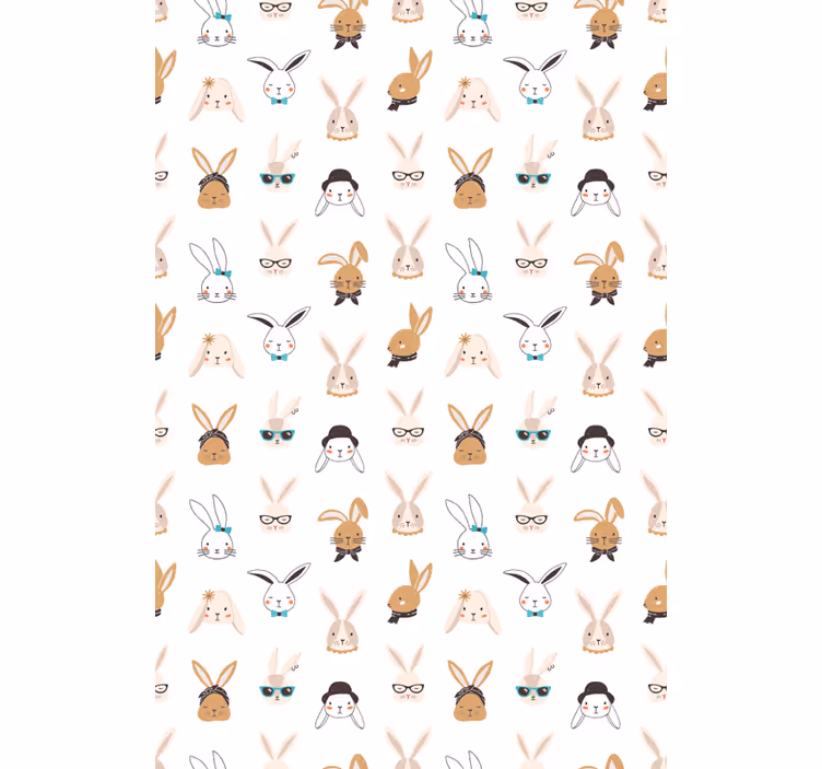 Toile fenêtre animal motifs de lapins ludiques - TenStickers
