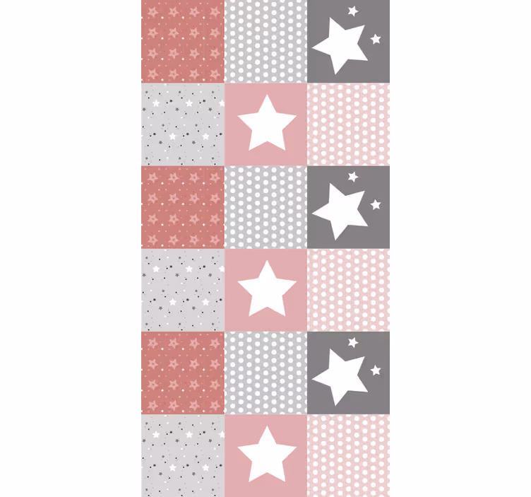Toile fenêtre chambre bébé motif étoile patchwork - TenStickers