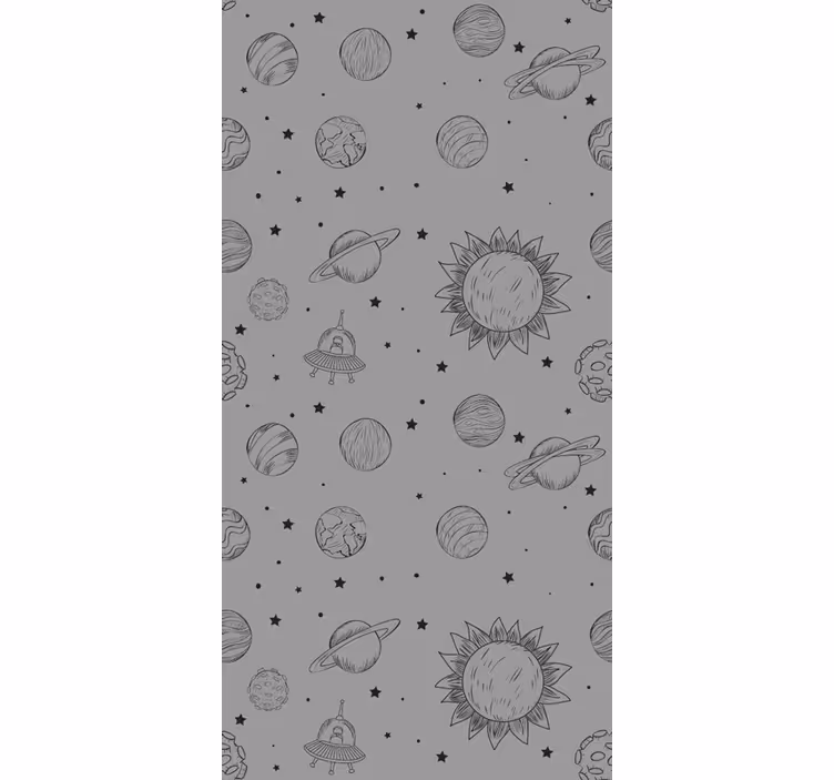 Toile fenêtre geek croquis d'exploration spatiale - TenStickers