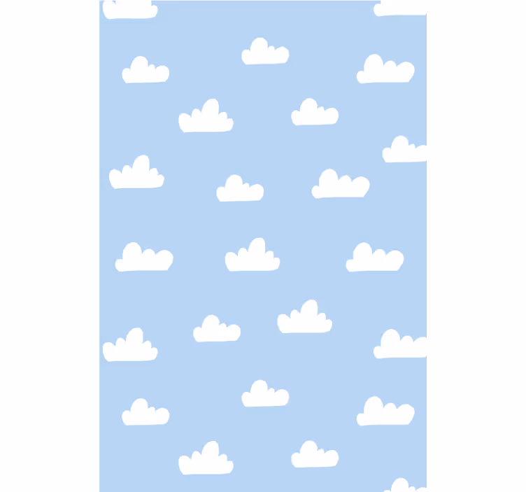 Toile fenêtre chambre enfant motif de cumulus - TenStickers