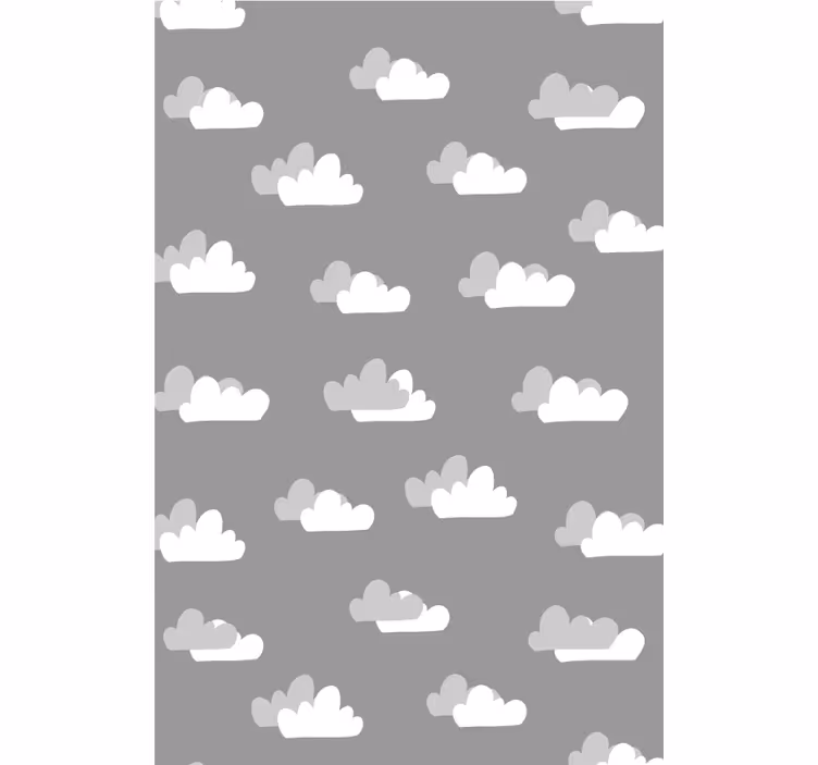 Toile fenêtre gris motif de cumulus - TenStickers