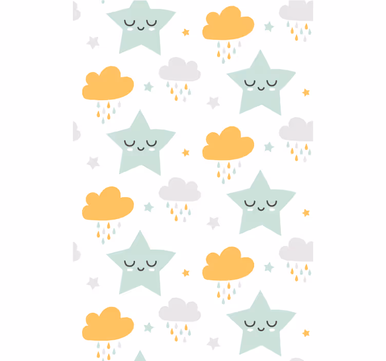 Store enrouleur bébé motif nuages et étoiles endormies - TenStickers