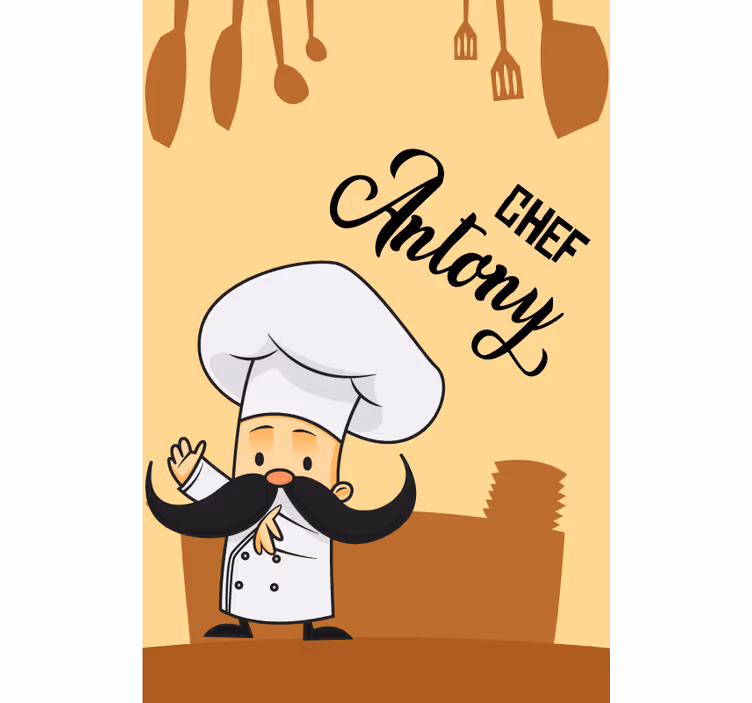 Store de fenêtre imprimé personnalisé chef - TenStickers
