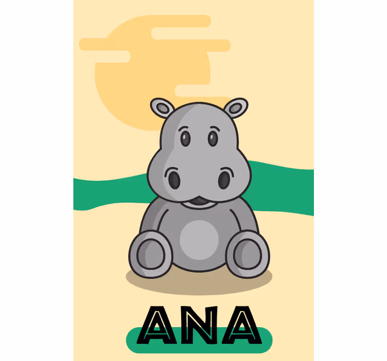 Store enrouleur animal hippopotame personnalisable - TenStickers