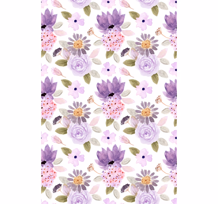 Store enrouleur original fleurs violettes - TenStickers