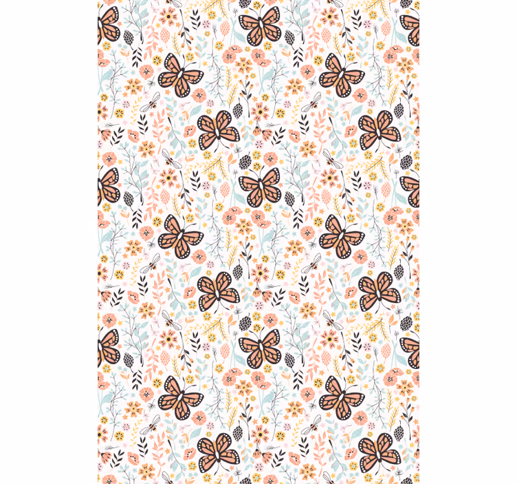 Store enrouleur fleurs motif jardin de papillons - TenStickers