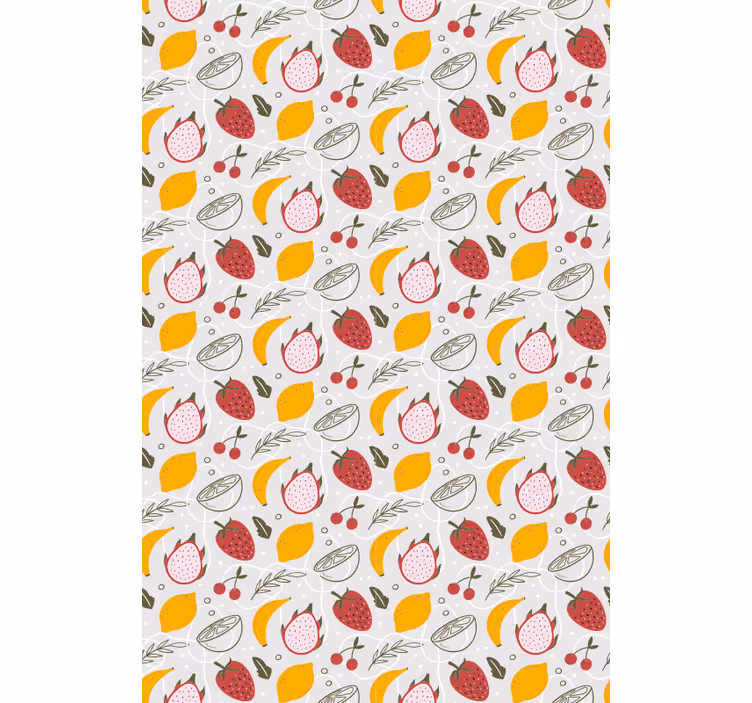 Toile fenêtre fruits et légumes motif d'agrumes - TenStickers