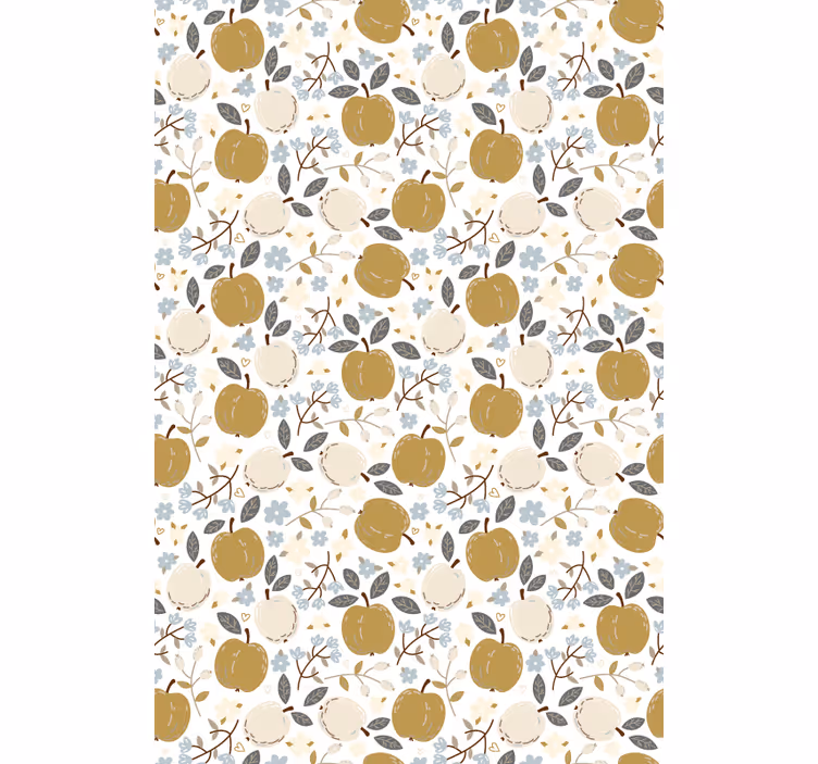 Toile fenêtre fruits et légumes imprimé floral pomme - TenStickers