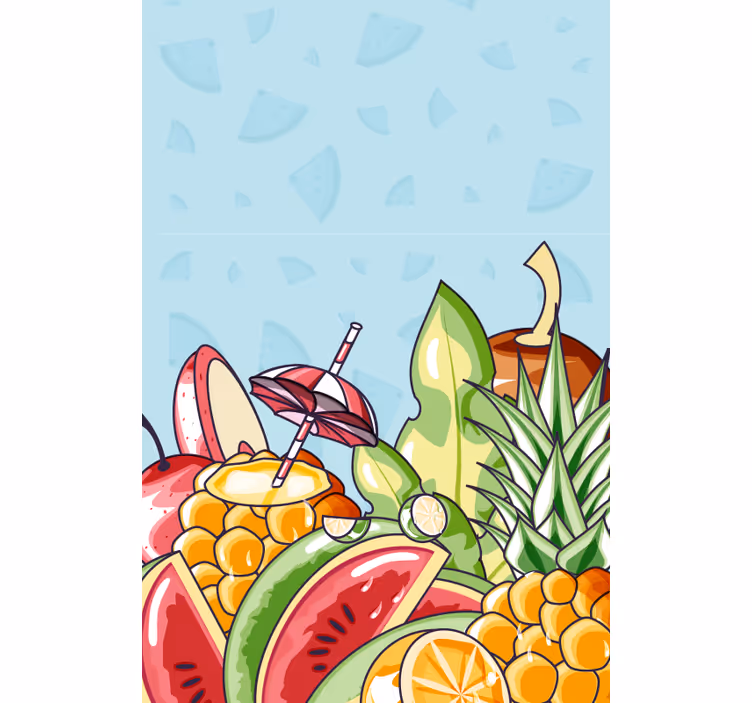 Toile fenêtre fruits et légumes délice de fruits tropicaux - TenStickers
