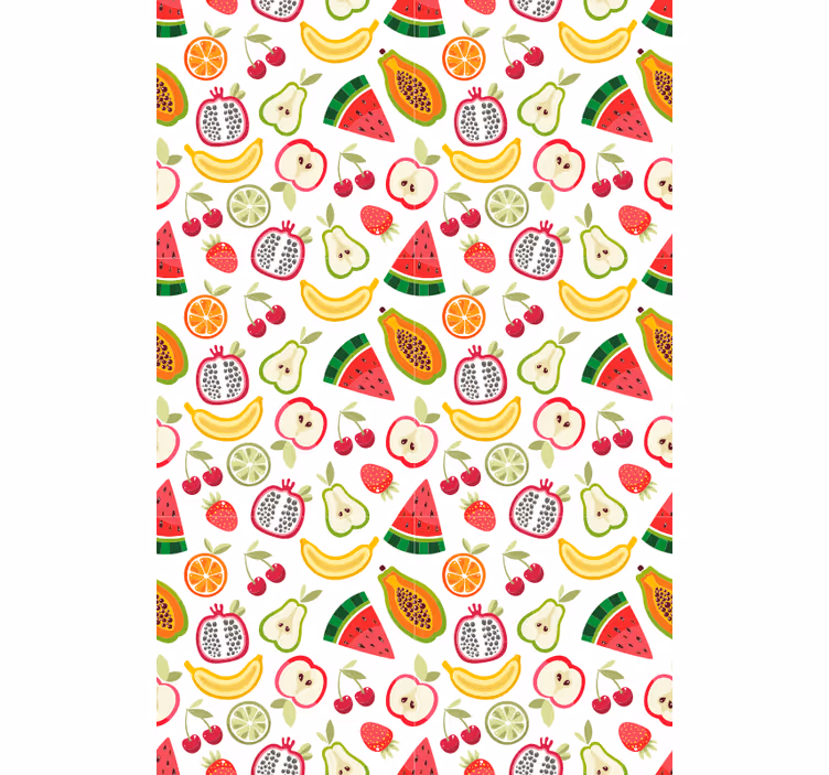Toile fenêtre fruits et légumes motif fruité - TenStickers