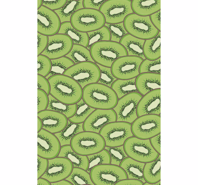 Toile fenêtre fruits et légumes motif de kiwi tranché - TenStickers