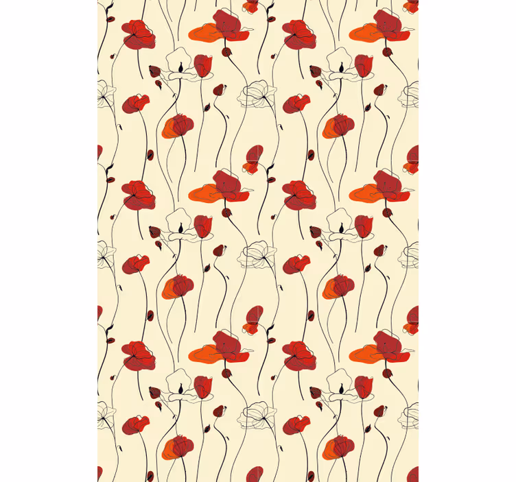 Store avec des coquelicots rouge vif - TenStickers