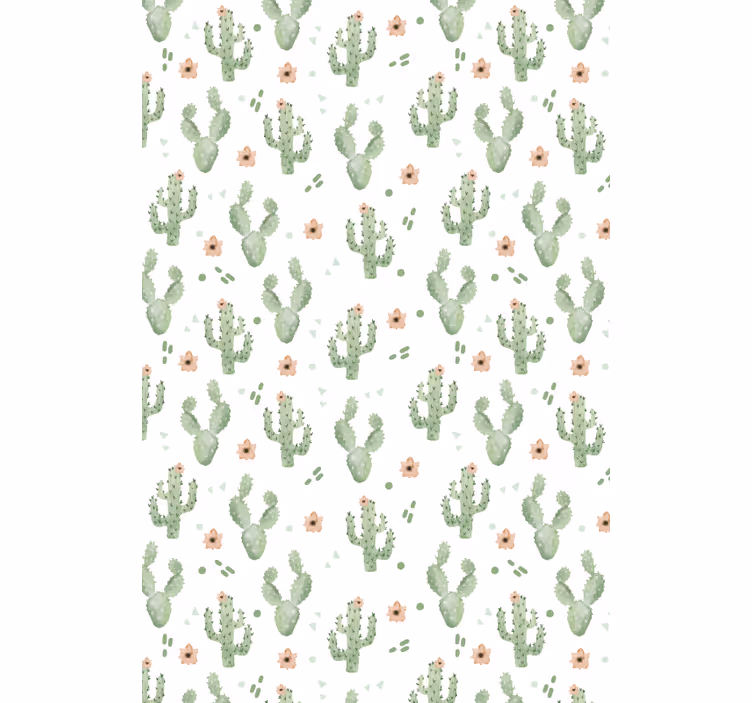 Toile fenêtre cactus motif floral - TenStickers