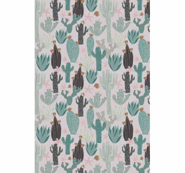 Toile fenêtre cactus scène de sérénité saguaro - TenStickers