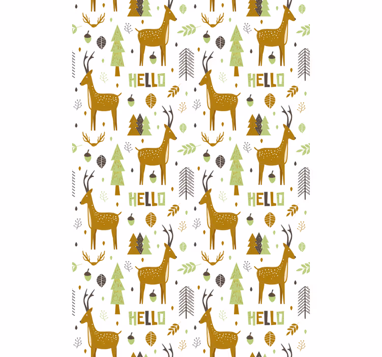 Toile fenêtre animal salutation de la forêt nordique - TenStickers