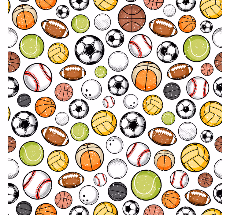 Store enrouleur sport pêle-mêle balles et ballons - TenStickers