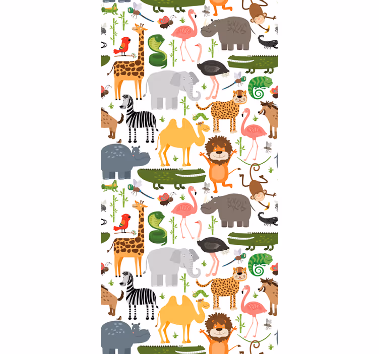 Toile fenêtre animal amis des animaux de safari - TenStickers