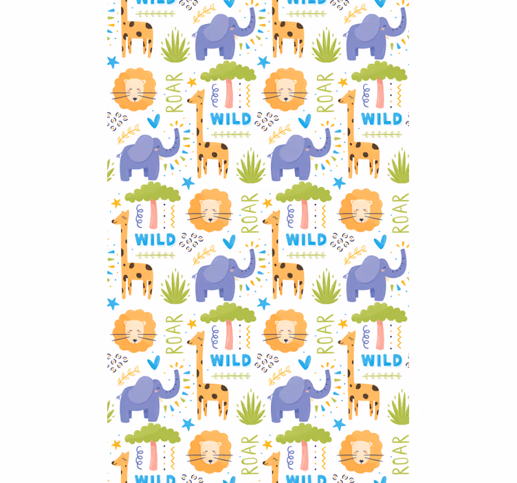 Toile fenêtre animaux motifs d'animaux de safari - TenStickers