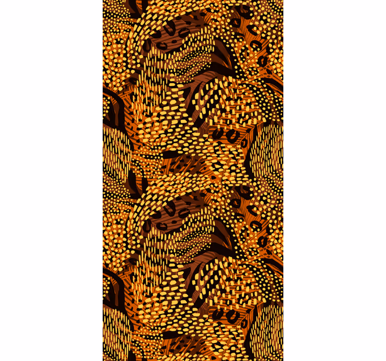 Toile fenêtre marron modèle organique - TenStickers