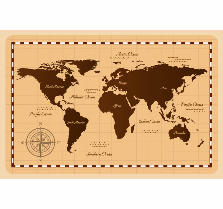 Stores carte du monde Atlas vintage - TenStickers