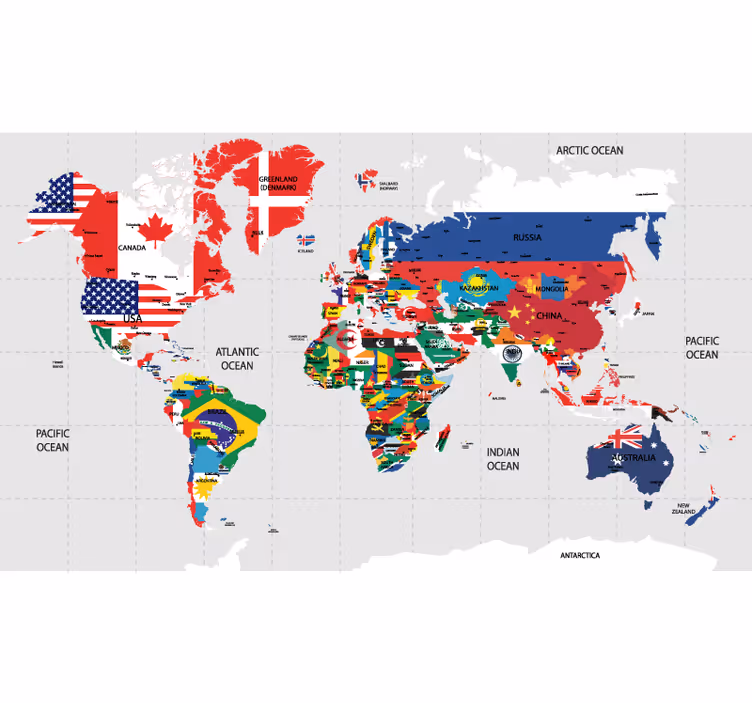 Stores carte du monde politique  - TenStickers