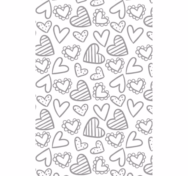 Toile fenêtre romantique modèle de croquis de coeur - TenStickers