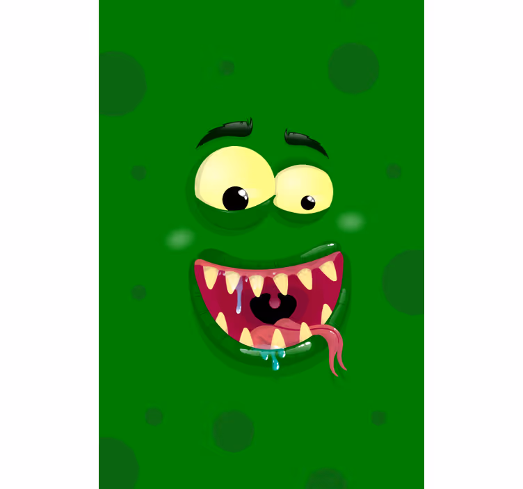 Toile fenêtre amusant monstre vert - TenStickers