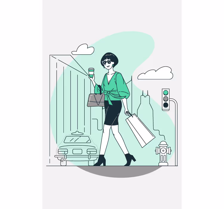 Toile fenêtre avec phrase vie urbaine élégante - TenStickers