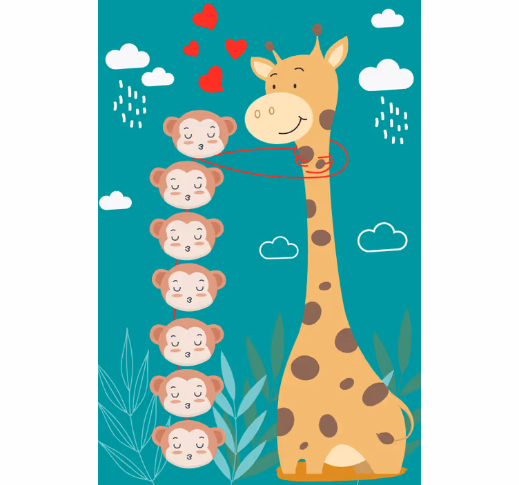 Stores Singes baisers girafe amusement store - TenStickers
