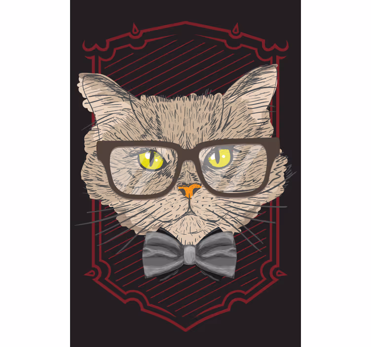 Stores amusants Chat avec des lunettes - TenStickers