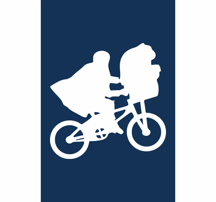 Toile fenêtre série et film silhouette de vélo - TenStickers