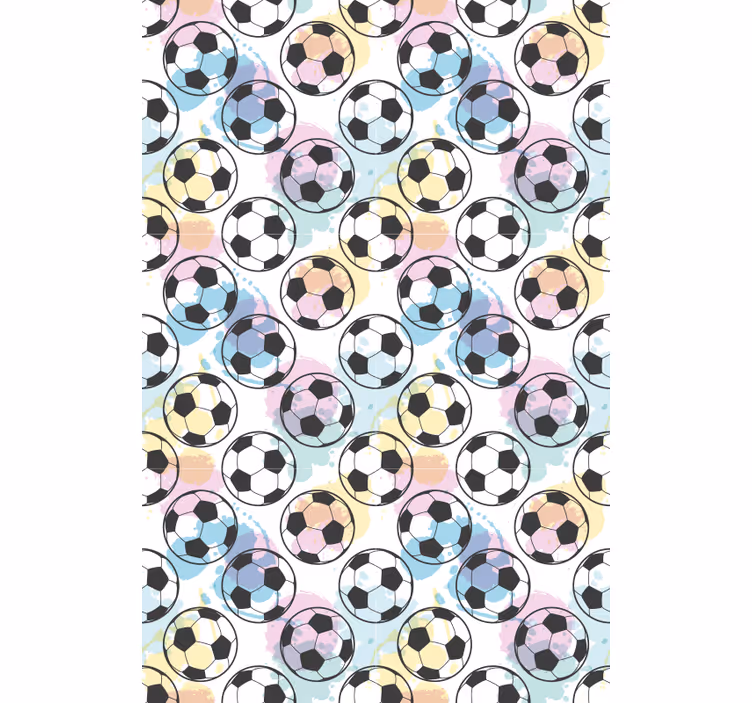 Toile fenêtre football boules colorées - TenStickers