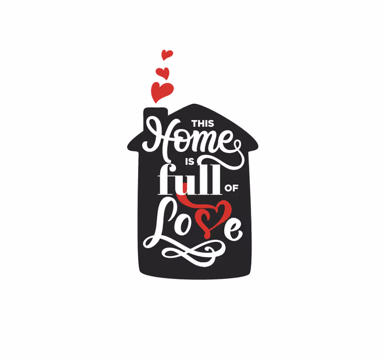 Toile fenêtre romantique maison pleine de signe d'amour - TenStickers