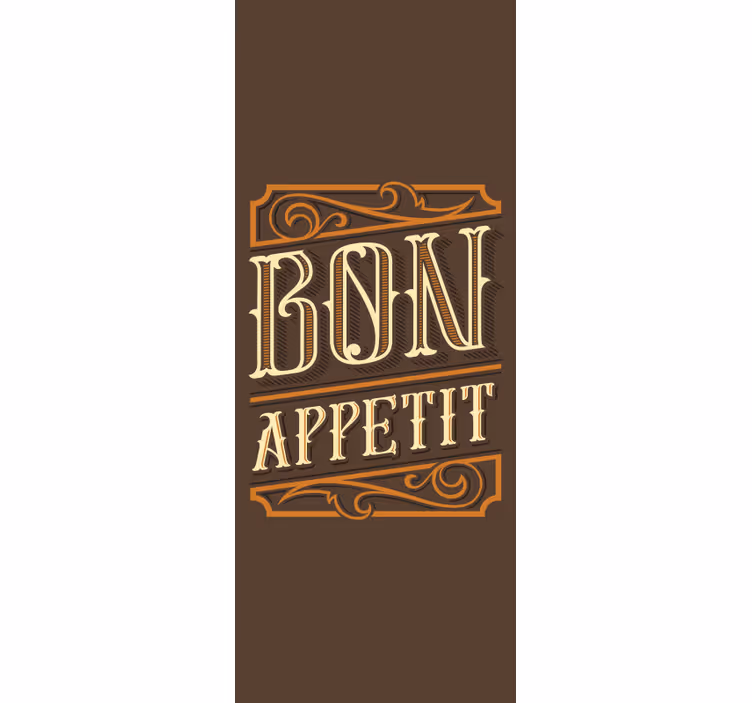 Toile fenêtre cuisine typographie élégante de bon appétit - TenStickers