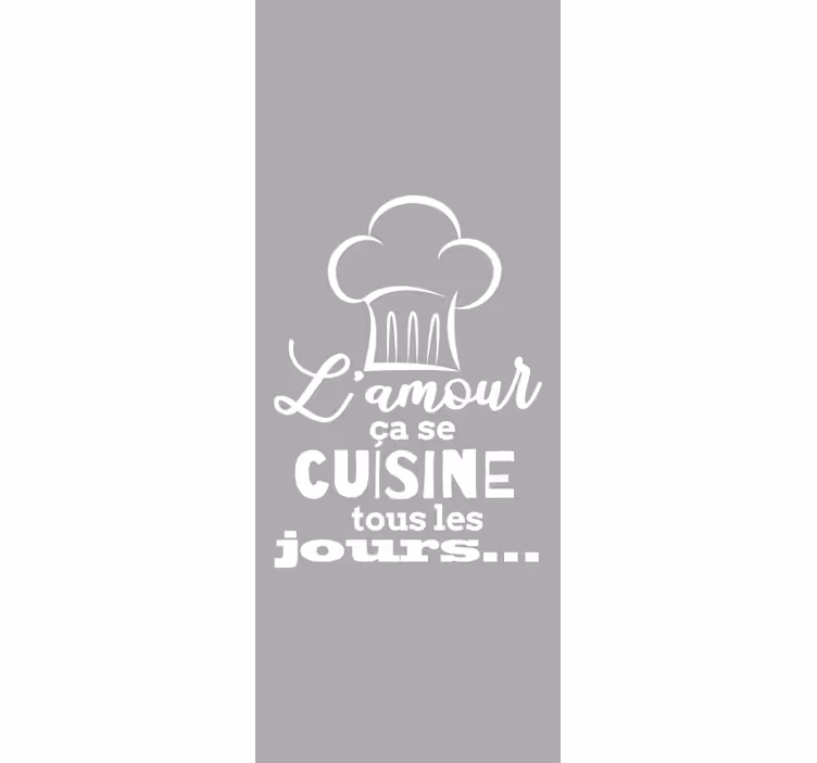 Stores cuisine Texte blanc sur fond gris - TenStickers