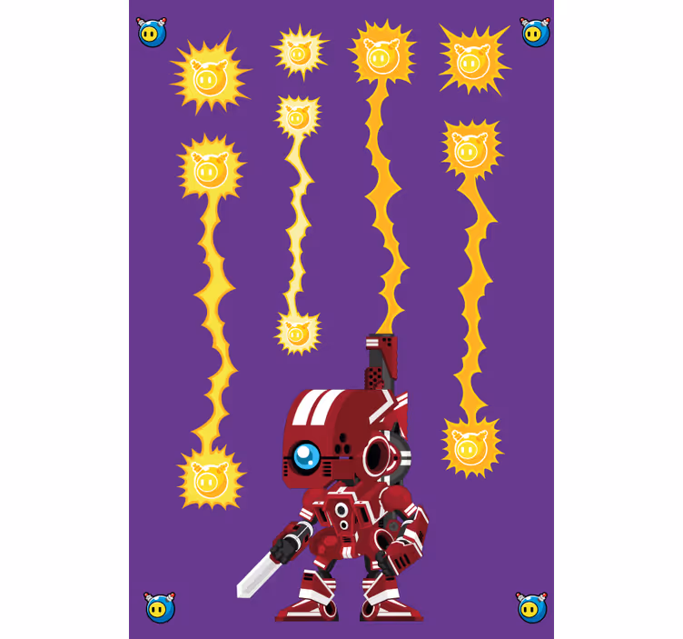 Toile fenêtre geek combat énergétique robotique - TenStickers