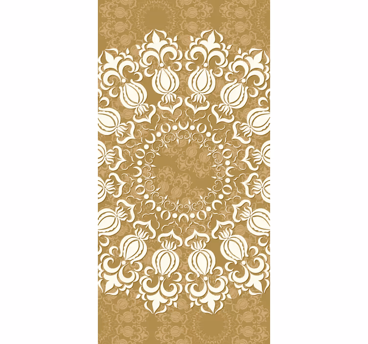 Toile fenêtre élégante motif damassé orné - TenStickers