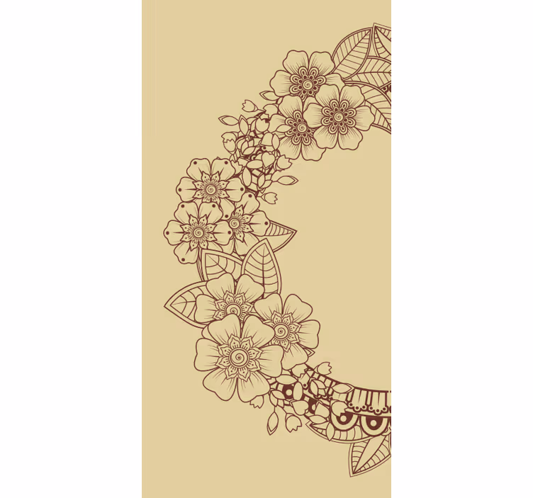 Toile fenêtre fleur conception de contour floral - TenStickers