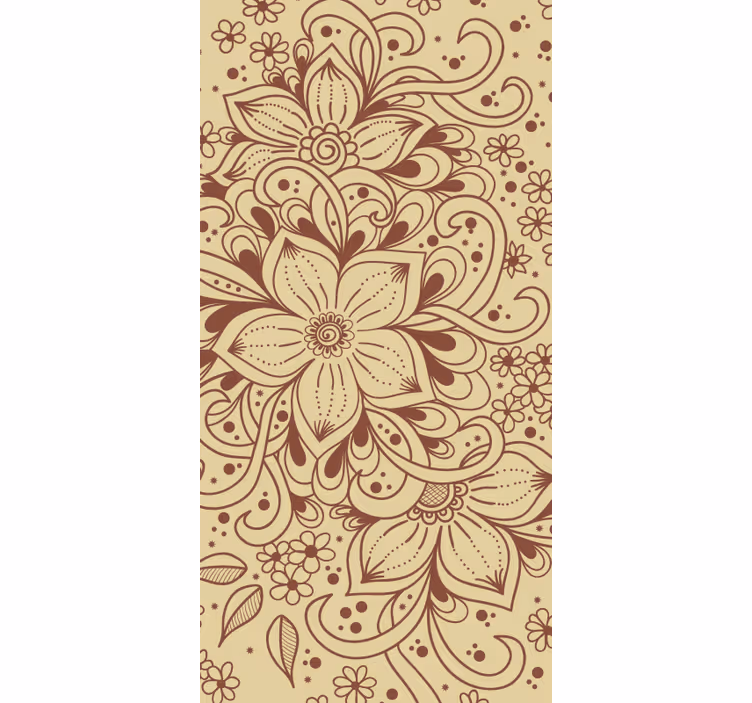 Toile fenêtre rustique motif cachemire floral - TenStickers