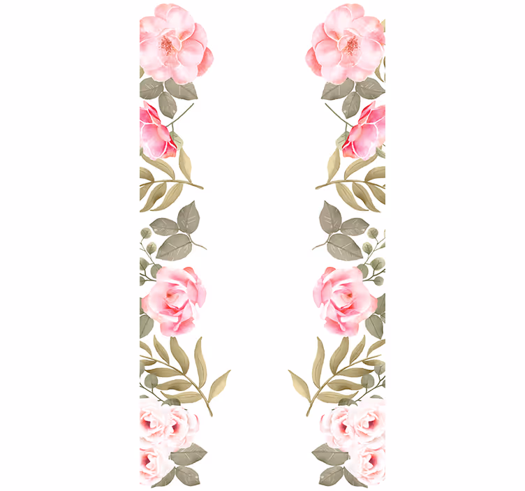 Toile fenêtre fleurs et plantes roses douces et rougissantes - TenStickers