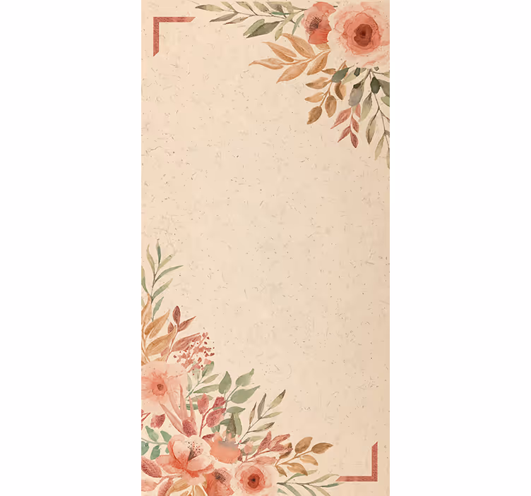 Toile fenêtre fleur charmante bordure beige - TenStickers