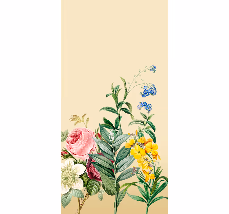Toile fenêtre fleurs et plantes arrangement floral luxuriant - TenStickers