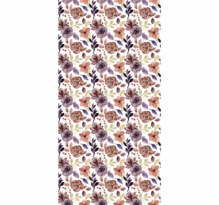 Toile fenêtre fleur motif rose et fleurs - TenStickers