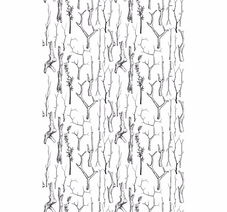 Toile fenêtre arbre branches noires et blanches - TenStickers